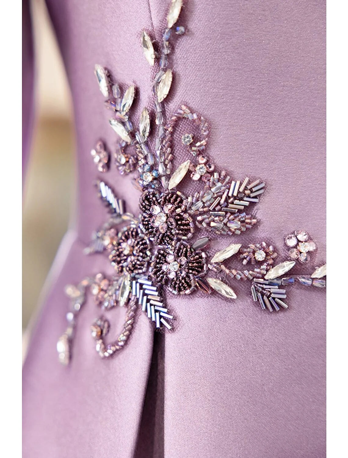 Two Piece Cocktail Dresses Elegant Dress Wedding Party Tea Length Long Sleeve V Neck Satin with Appliques