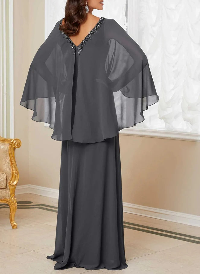 Vestidos de madre de la novia con escote en V y corte A