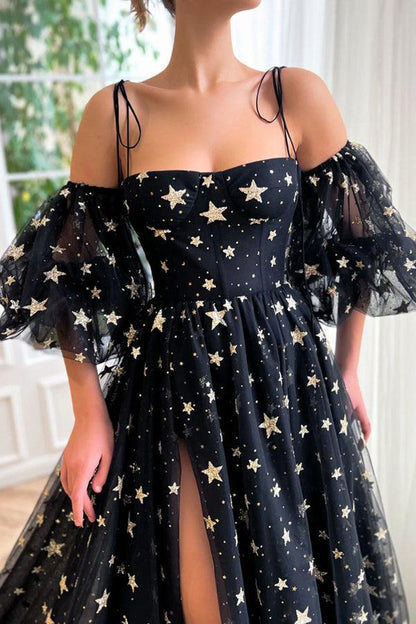 Langes, formelles Ballkleid aus Tüll in A-Linie