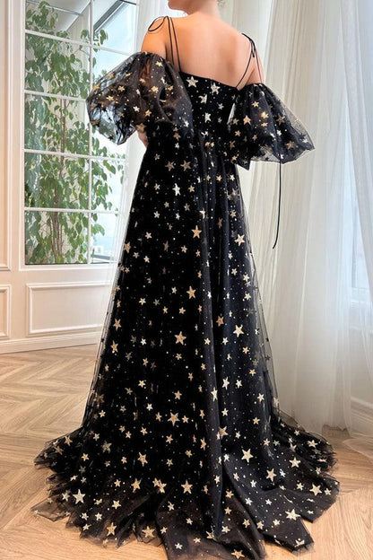 Langes, formelles Ballkleid aus Tüll in A-Linie