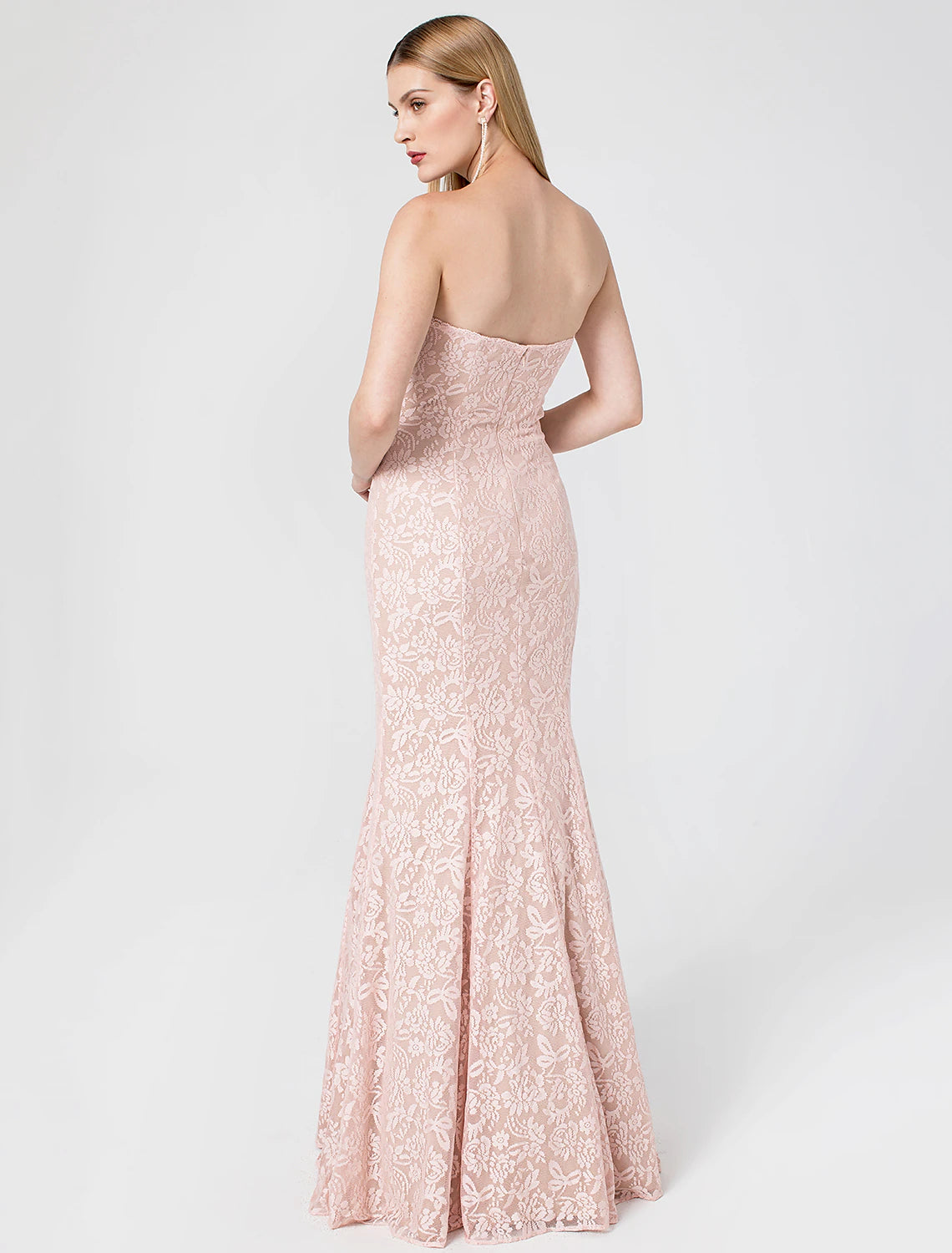 Vestido elegante de sirena/trompeta con espalda abierta, para fiesta, cóctel, graduación, escote corazón, sin mangas, largo hasta el suelo, con encaje