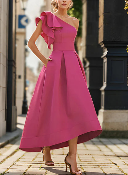 A-Line One-Shoulder Asymmetrical Mother Of The Bride Dresses