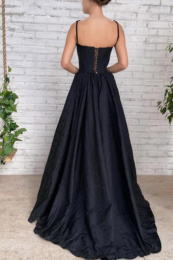 A Line Split Long Prom Evening Dress
