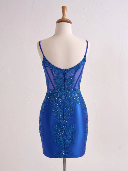 Sheath Corset Sequined Ball Gown Homecoming Dresses