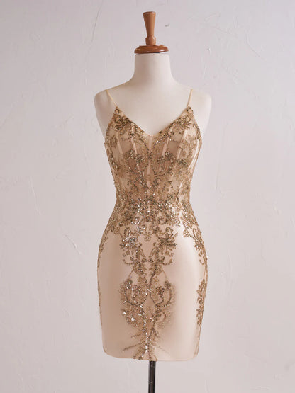 Sheath Corset Sequined Ball Gown Homecoming Dresses