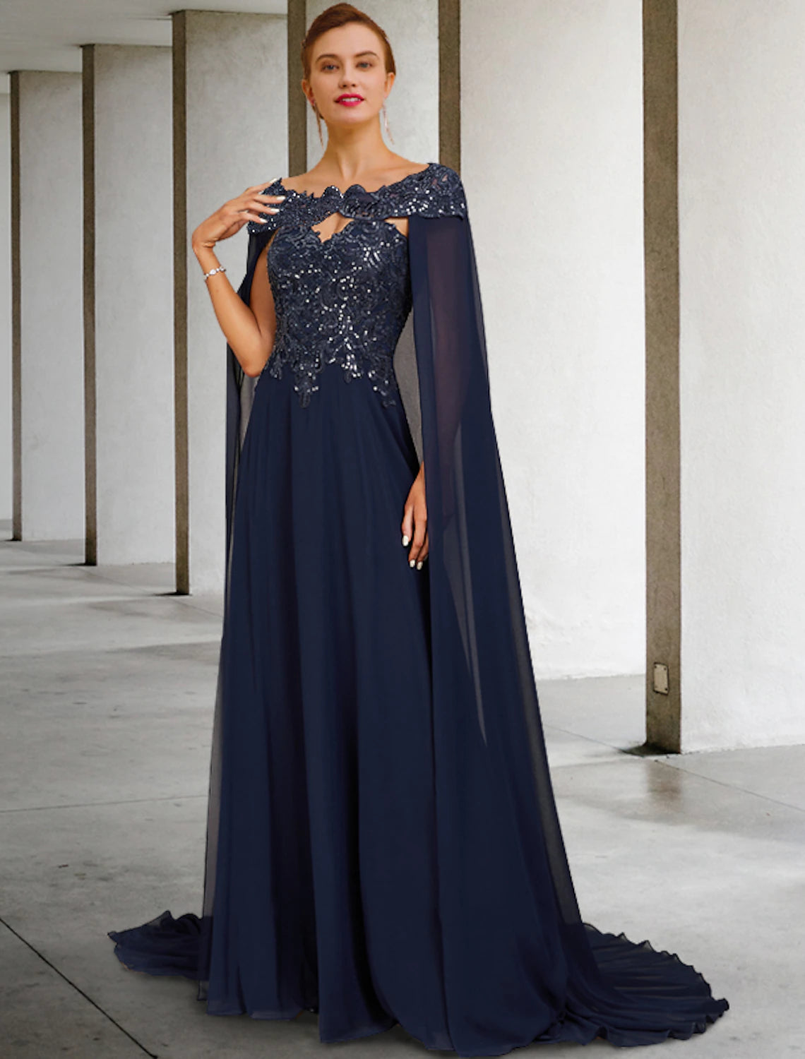 Two Piece A-Line Mother of the Bride Dress Elegant Vintage Strapless Floor Length Chiffon Lace Sequined Sleeveless with Sequin Appliques