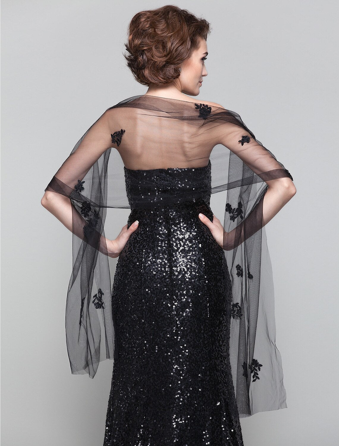 Sheath / Column Mother of the Bride Dress Wrap Included Sweetheart Neckline Strapless Sweep / Brush Train Sequined Sleeveless with Sequin