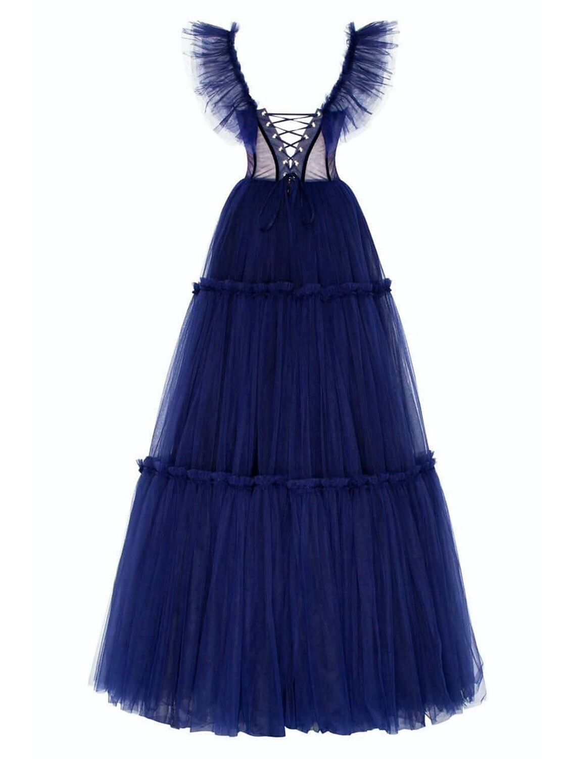 A-Line Prom Dresses Elegant Dress Wedding Guest Prom Floor Length Short Sleeve Off Shoulder Tulle with Pleats Ruffles