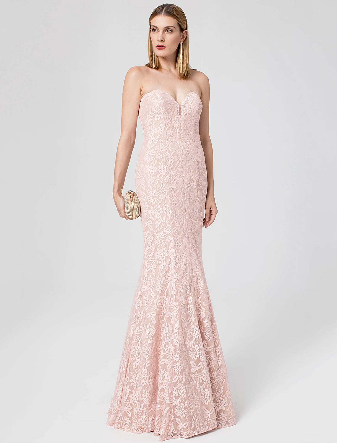 Vestido elegante de sirena/trompeta con espalda abierta, para fiesta, cóctel, graduación, escote corazón, sin mangas, largo hasta el suelo, con encaje