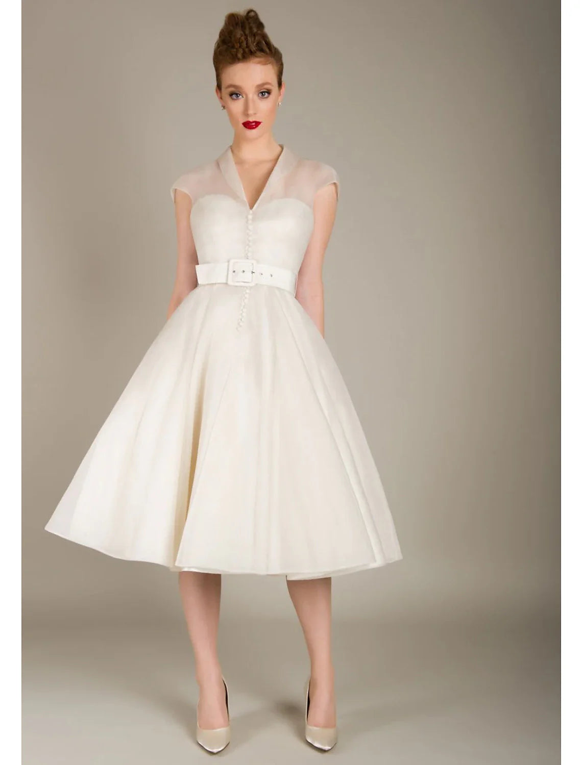 Vestidos de cóctel de corte A, vestido de los años 50, para graduación, cóctel, fiesta, largo hasta la rodilla, sin mangas, cuello en V, miércoles, familia Addams, tul con faja/cinta.