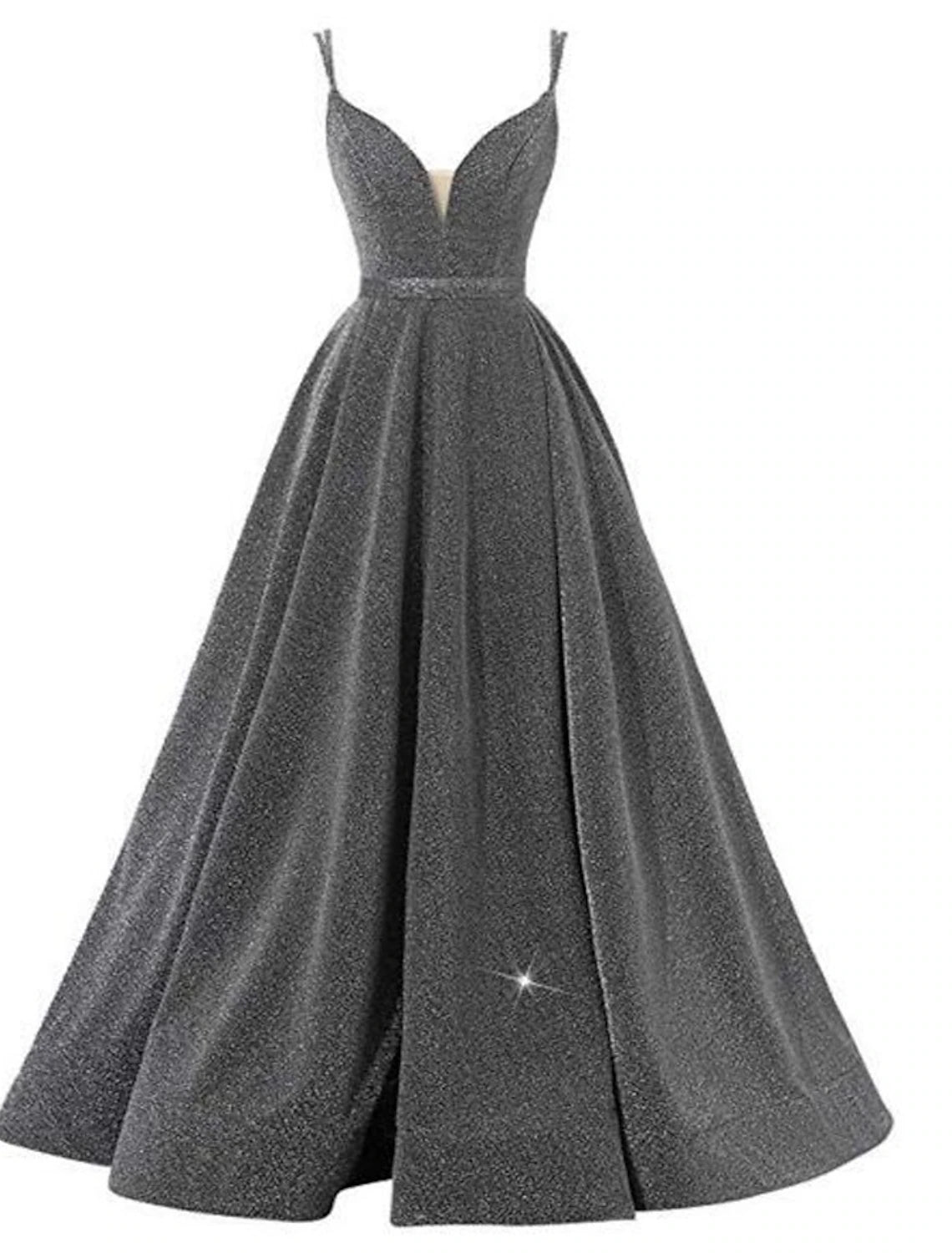 Vestido de fiesta de noche formal con tirantes finos, sin mangas, largo hasta el suelo, con lentejuelas y pliegues, para invitada de boda, sexy, con espalda descubierta, corte A