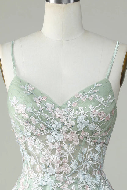 Spaghetti Straps Homecoming Dress With Criss Cross Back