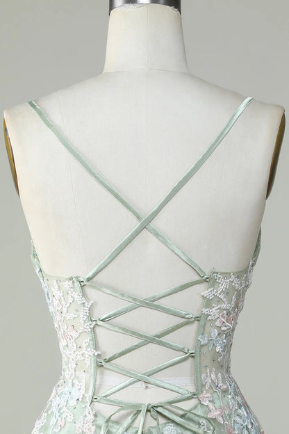 Spaghetti Straps Homecoming Dress With Criss Cross Back
