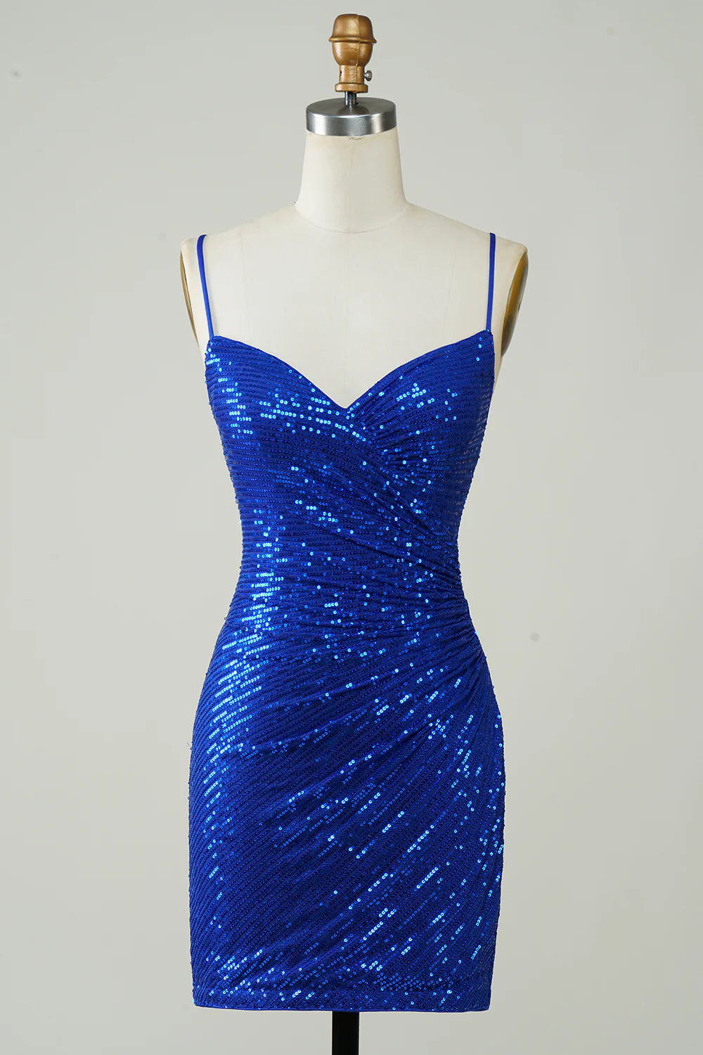 Sparkly Bodycon Spaghetti Straps Sequins Short Homecoming Dress