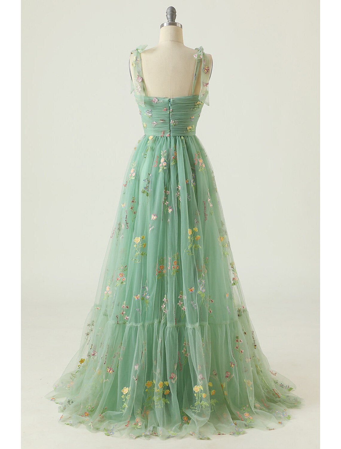 Vestidos de fiesta de corte A, vestido floral, vestido formal para invitados de boda, largo hasta el suelo, sin mangas, escote corazón, encaje, sin espalda, con pliegues y fruncido