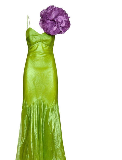 Vestido elegante para invitadas de boda, de corte tubo o columna, largo hasta el suelo, sin mangas, con tirantes finos, para dama de honor, de tul con pliegues y apliques.