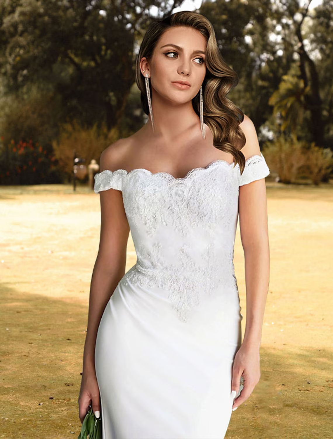 Vestidos de novia de playa, vestido de baile, sin mangas, hombros descubiertos, encaje con apliques