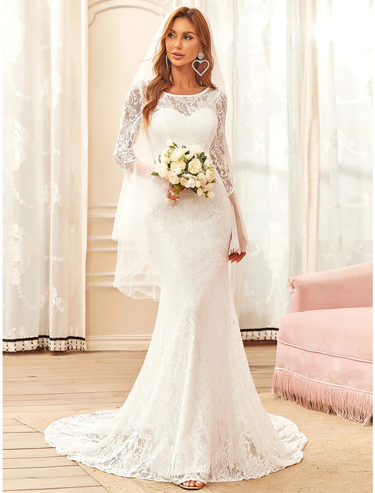 Beach Wedding Dresses Long Sleeve Lace