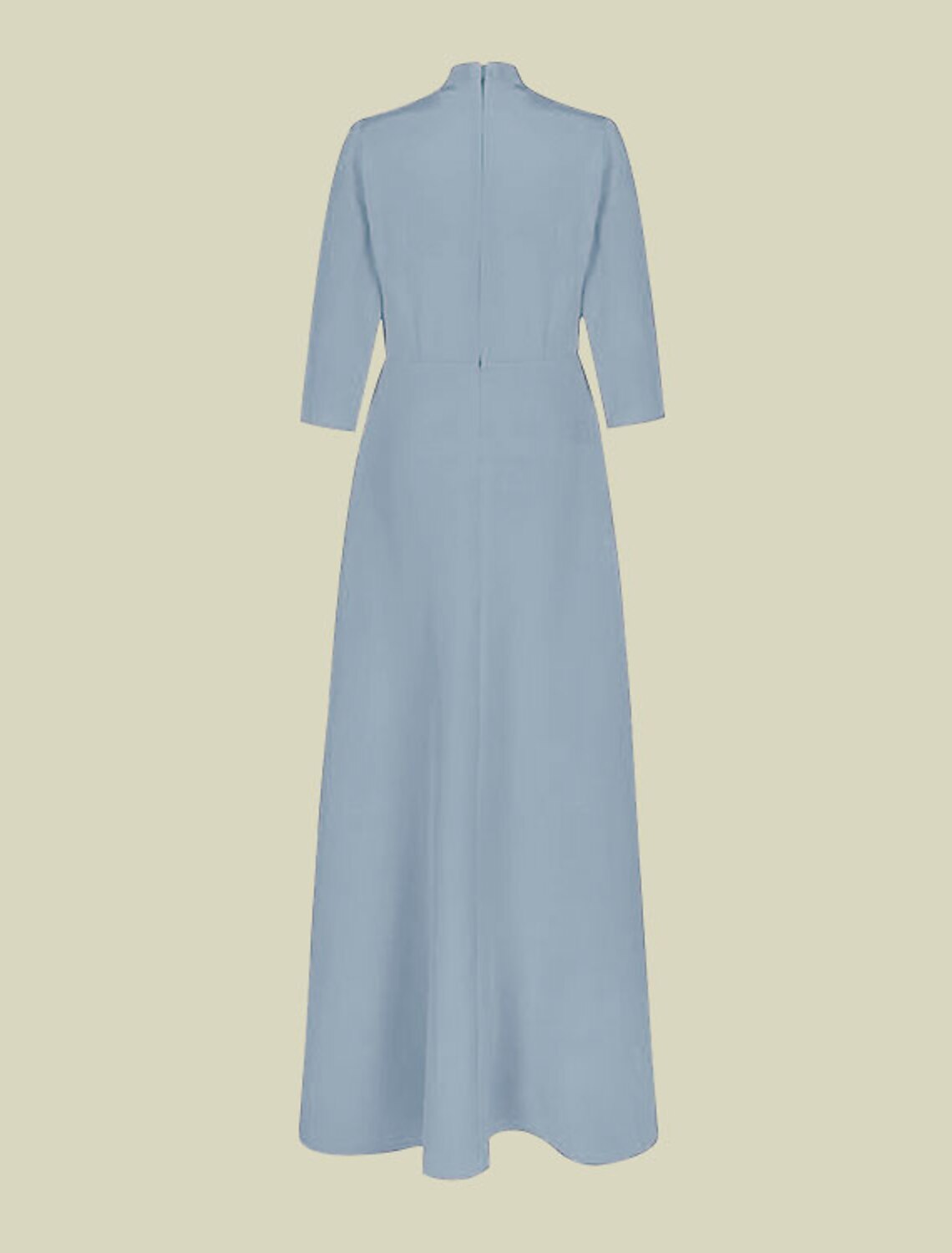 Vestido elegante de madre de la novia de corte A con escote en V, largo hasta el suelo, mangas charmeuse con fruncido